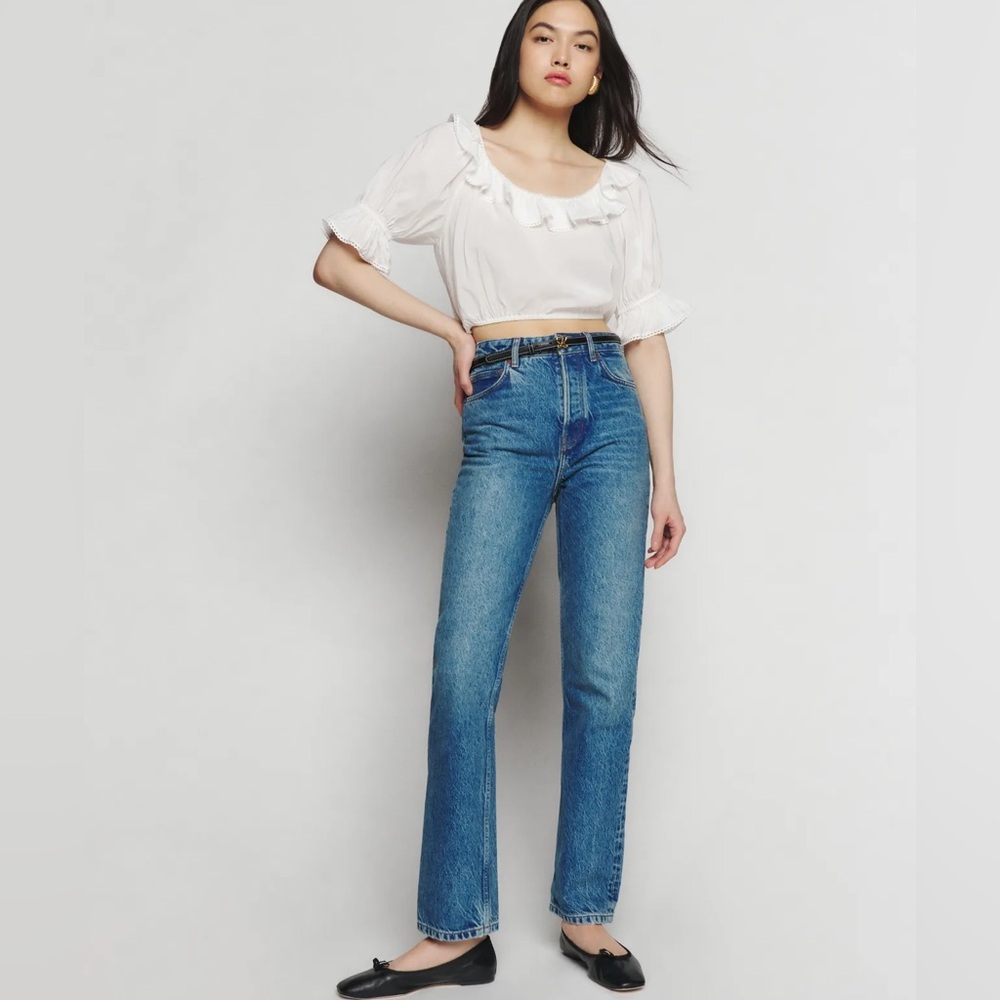 Reformation Cambri Top Blouse White - Picture 4 of 8